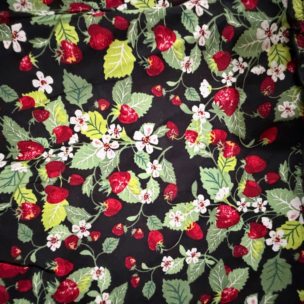 Anthologie Wild Strawberry Patch Ruffle-Sleeve V-Neck Mini Dress Womens Size: LP - Picture 11 of 16